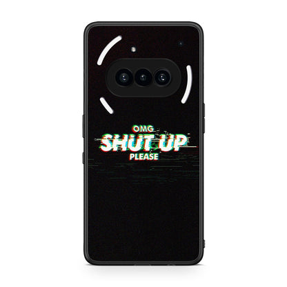 Nothing Phone 3a OMG ShutUp θήκη από τη Smartfits με σχέδιο στο πίσω μέρος και μαύρο περίβλημα | Smartphone case with colorful back and black bezels by Smartfits