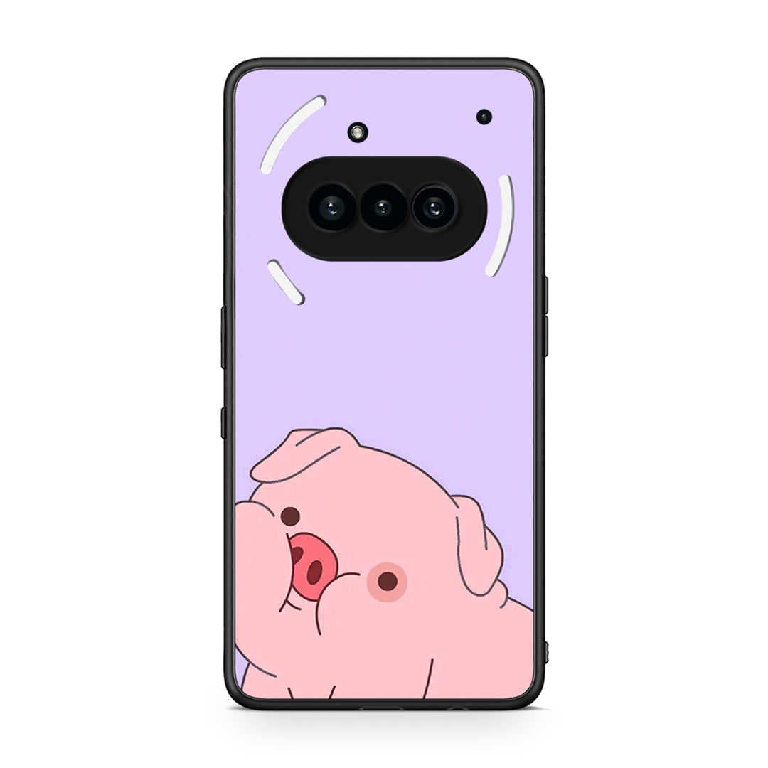 Nothing Phone 3a Pig Love 2 Θήκη Αγίου Βαλεντίνου από τη Smartfits με σχέδιο στο πίσω μέρος και μαύρο περίβλημα | Smartphone case with colorful back and black bezels by Smartfits