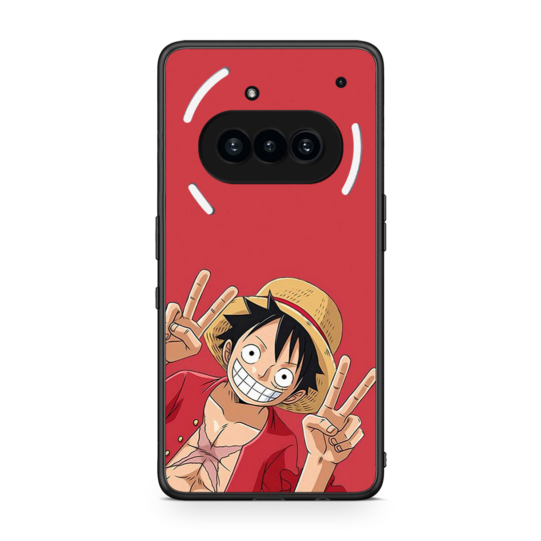 Nothing Phone 3a Pirate Luffy Θήκη από τη Smartfits με σχέδιο στο πίσω μέρος και μαύρο περίβλημα | Smartphone case with colorful back and black bezels by Smartfits