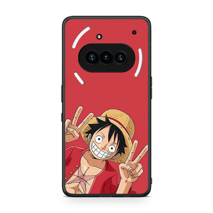 Nothing Phone 3a Pirate Luffy Θήκη από τη Smartfits με σχέδιο στο πίσω μέρος και μαύρο περίβλημα | Smartphone case with colorful back and black bezels by Smartfits