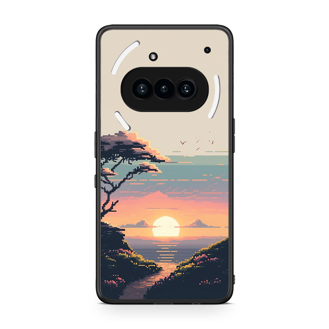 Nothing Phone 3a Pixel Sunset Θήκη από τη Smartfits με σχέδιο στο πίσω μέρος και μαύρο περίβλημα | Smartphone case with colorful back and black bezels by Smartfits