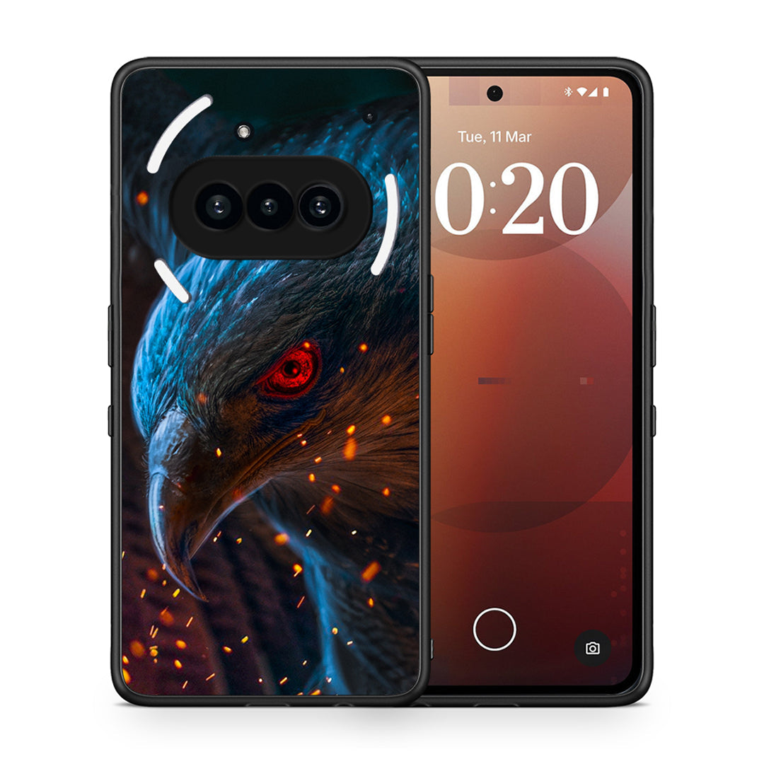 Θήκη Nothing Phone 3a Eagle PopArt από τη Smartfits με σχέδιο στο πίσω μέρος και μαύρο περίβλημα | Nothing Phone 3a Eagle PopArt case with colorful back and black bezels