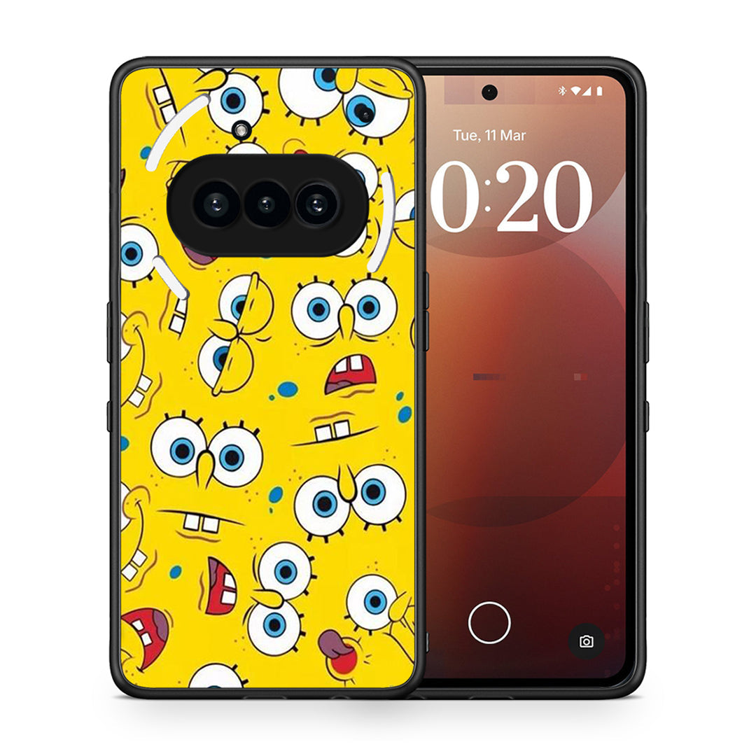 Θήκη Nothing Phone 3a Sponge PopArt από τη Smartfits με σχέδιο στο πίσω μέρος και μαύρο περίβλημα | Nothing Phone 3a Sponge PopArt case with colorful back and black bezels