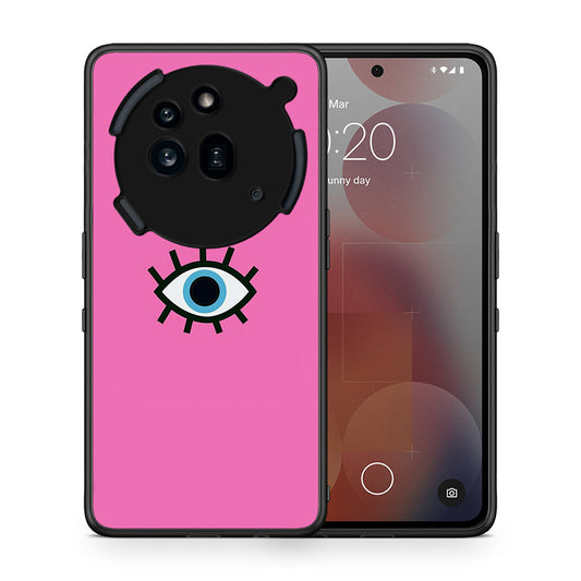 Θήκη Nothing Phone 3a Pro 5G Blue Eye Pink από τη Smartfits με σχέδιο στο πίσω μέρος και μαύρο περίβλημα | Nothing Phone 3a Pro 5G Blue Eye Pink case with colorful back and black bezels