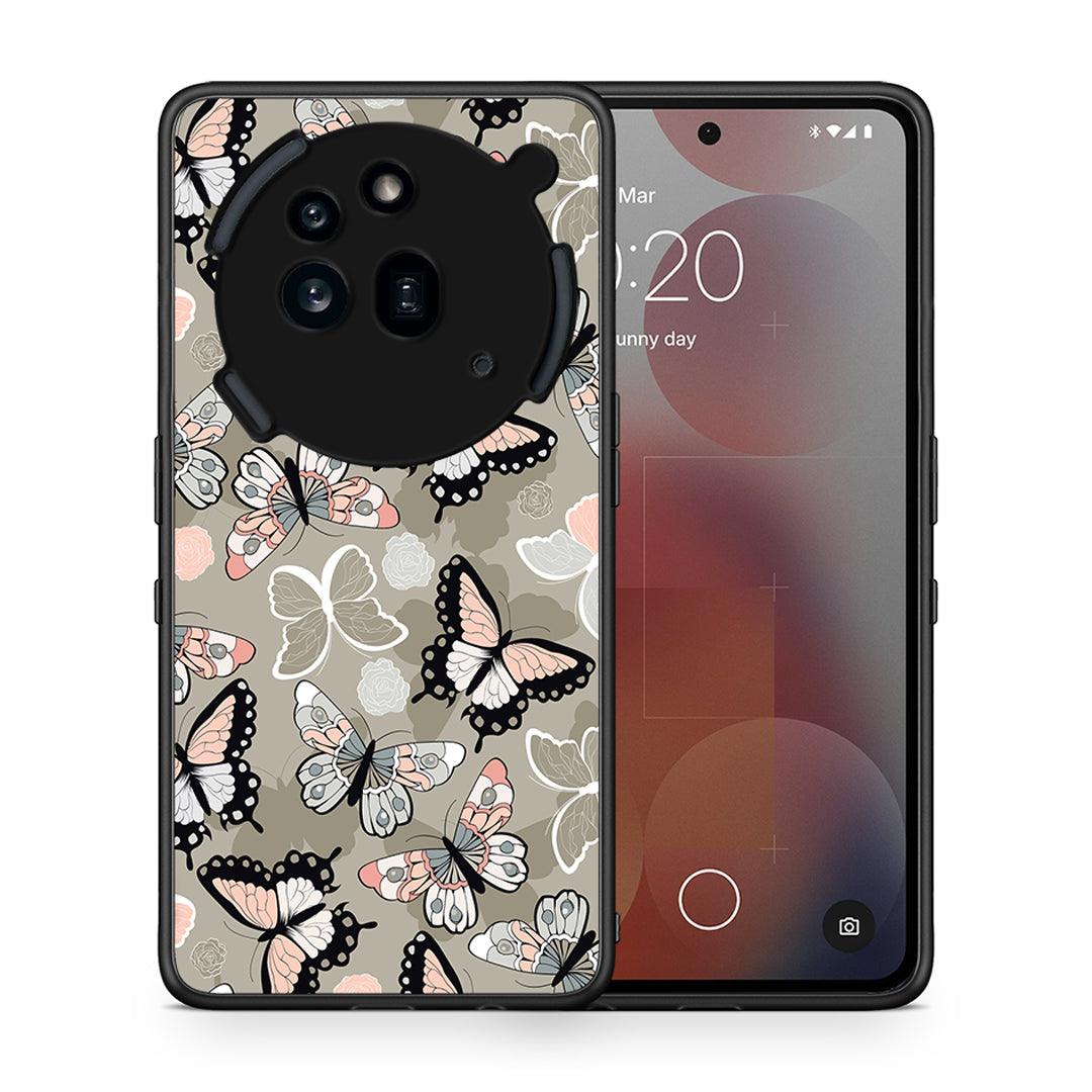 Θήκη Nothing Phone 3a Pro 5G Butterflies Boho από τη Smartfits με σχέδιο στο πίσω μέρος και μαύρο περίβλημα | Nothing Phone 3a Pro 5G Butterflies Boho case with colorful back and black bezels