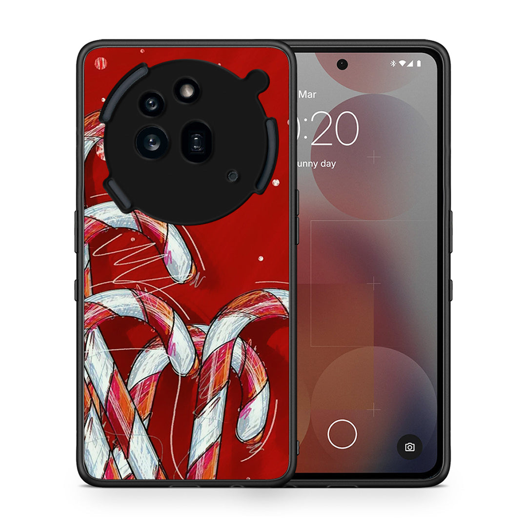 Θήκη Nothing Phone 3a Pro 5G Candy Cane από τη Smartfits με σχέδιο στο πίσω μέρος και μαύρο περίβλημα | Nothing Phone 3a Pro 5G Candy Cane case with colorful back and black bezels