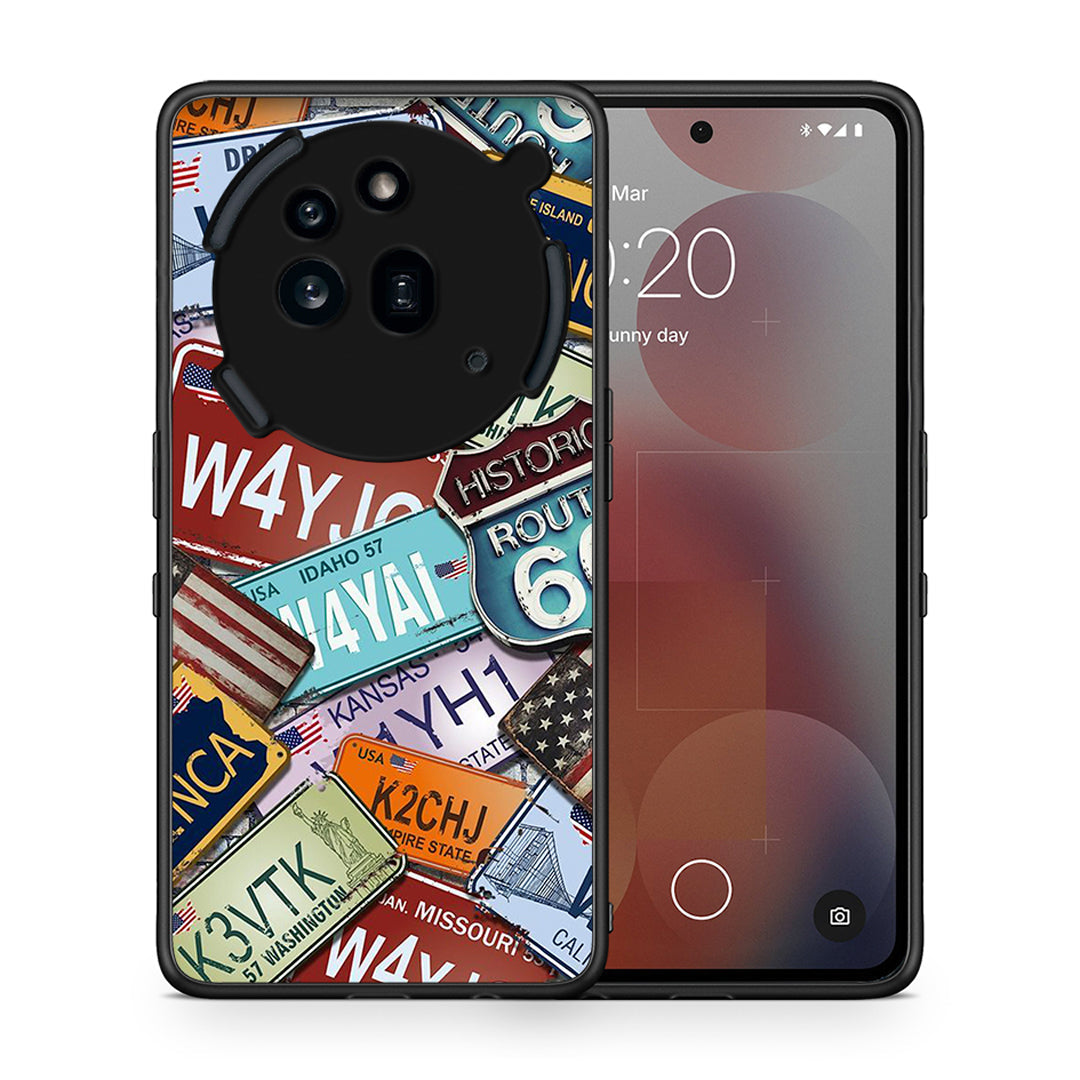 Θήκη Nothing Phone 3a Pro 5G Car Plates από τη Smartfits με σχέδιο στο πίσω μέρος και μαύρο περίβλημα | Nothing Phone 3a Pro 5G Car Plates case with colorful back and black bezels
