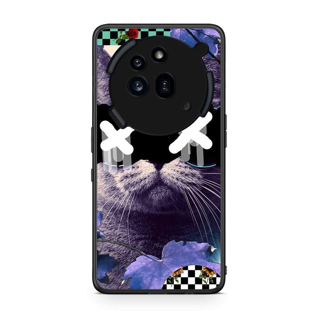 Nothing Phone 3a Pro 5G Cat Collage θήκη από τη Smartfits με σχέδιο στο πίσω μέρος και μαύρο περίβλημα | Smartphone case with colorful back and black bezels by Smartfits
