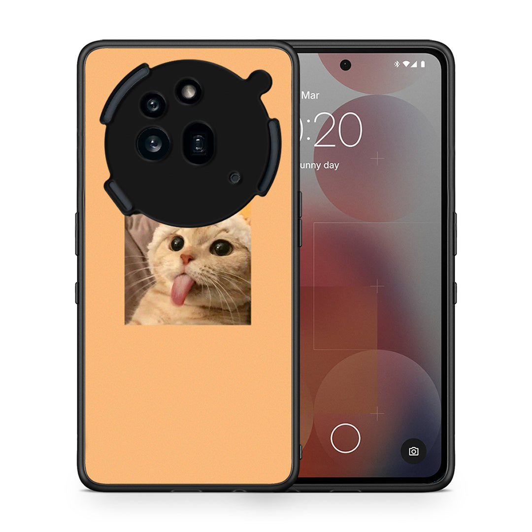 Θήκη Nothing Phone 3a Pro 5G Cat Tongue από τη Smartfits με σχέδιο στο πίσω μέρος και μαύρο περίβλημα | Nothing Phone 3a Pro 5G Cat Tongue case with colorful back and black bezels