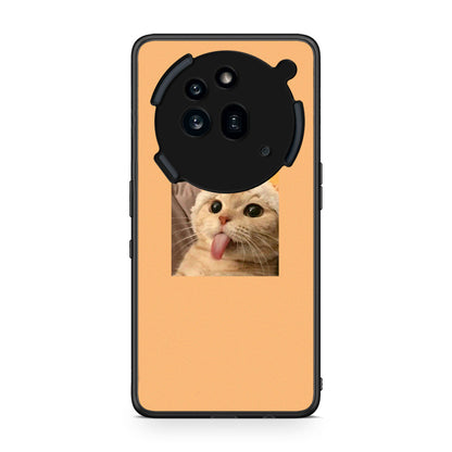 Nothing Phone 3a Pro 5G Cat Tongue θήκη από τη Smartfits με σχέδιο στο πίσω μέρος και μαύρο περίβλημα | Smartphone case with colorful back and black bezels by Smartfits