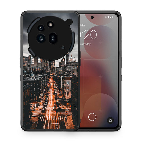 Θήκη Nothing Phone 3a Pro 5G City Lights από τη Smartfits με σχέδιο στο πίσω μέρος και μαύρο περίβλημα | Nothing Phone 3a Pro 5G City Lights case with colorful back and black bezels