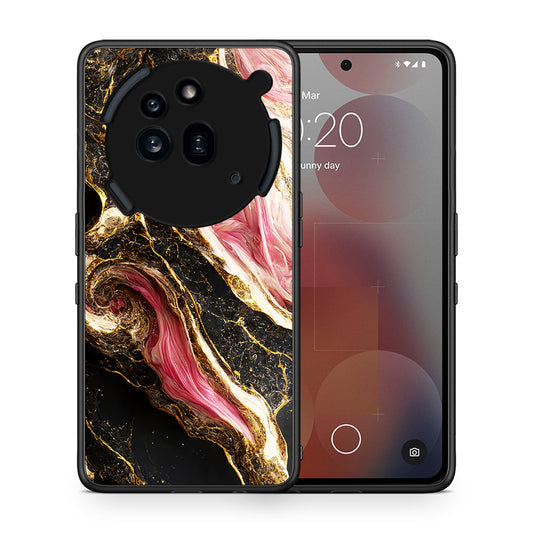 Θήκη Nothing Phone 3a Pro 5G Glamorous Pink Marble από τη Smartfits με σχέδιο στο πίσω μέρος και μαύρο περίβλημα | Nothing Phone 3a Pro 5G Glamorous Pink Marble case with colorful back and black bezels