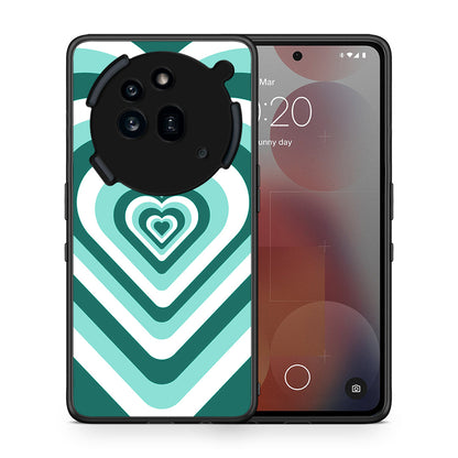 Θήκη Nothing Phone 3a Pro 5G Green Hearts από τη Smartfits με σχέδιο στο πίσω μέρος και μαύρο περίβλημα | Nothing Phone 3a Pro 5G Green Hearts case with colorful back and black bezels