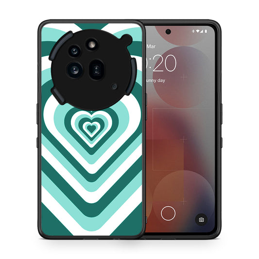 Θήκη Nothing Phone 3a Pro 5G Green Hearts από τη Smartfits με σχέδιο στο πίσω μέρος και μαύρο περίβλημα | Nothing Phone 3a Pro 5G Green Hearts case with colorful back and black bezels