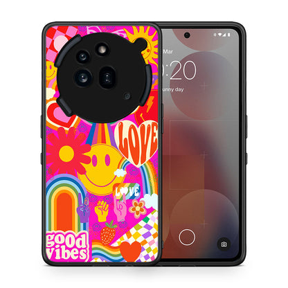 Θήκη Nothing Phone 3a Pro 5G Hippie Love από τη Smartfits με σχέδιο στο πίσω μέρος και μαύρο περίβλημα | Nothing Phone 3a Pro 5G Hippie Love case with colorful back and black bezels