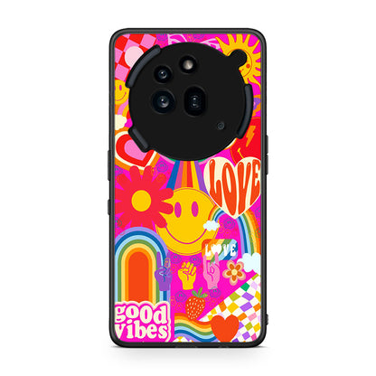 Nothing Phone 3a Pro 5G Hippie Love θήκη από τη Smartfits με σχέδιο στο πίσω μέρος και μαύρο περίβλημα | Smartphone case with colorful back and black bezels by Smartfits