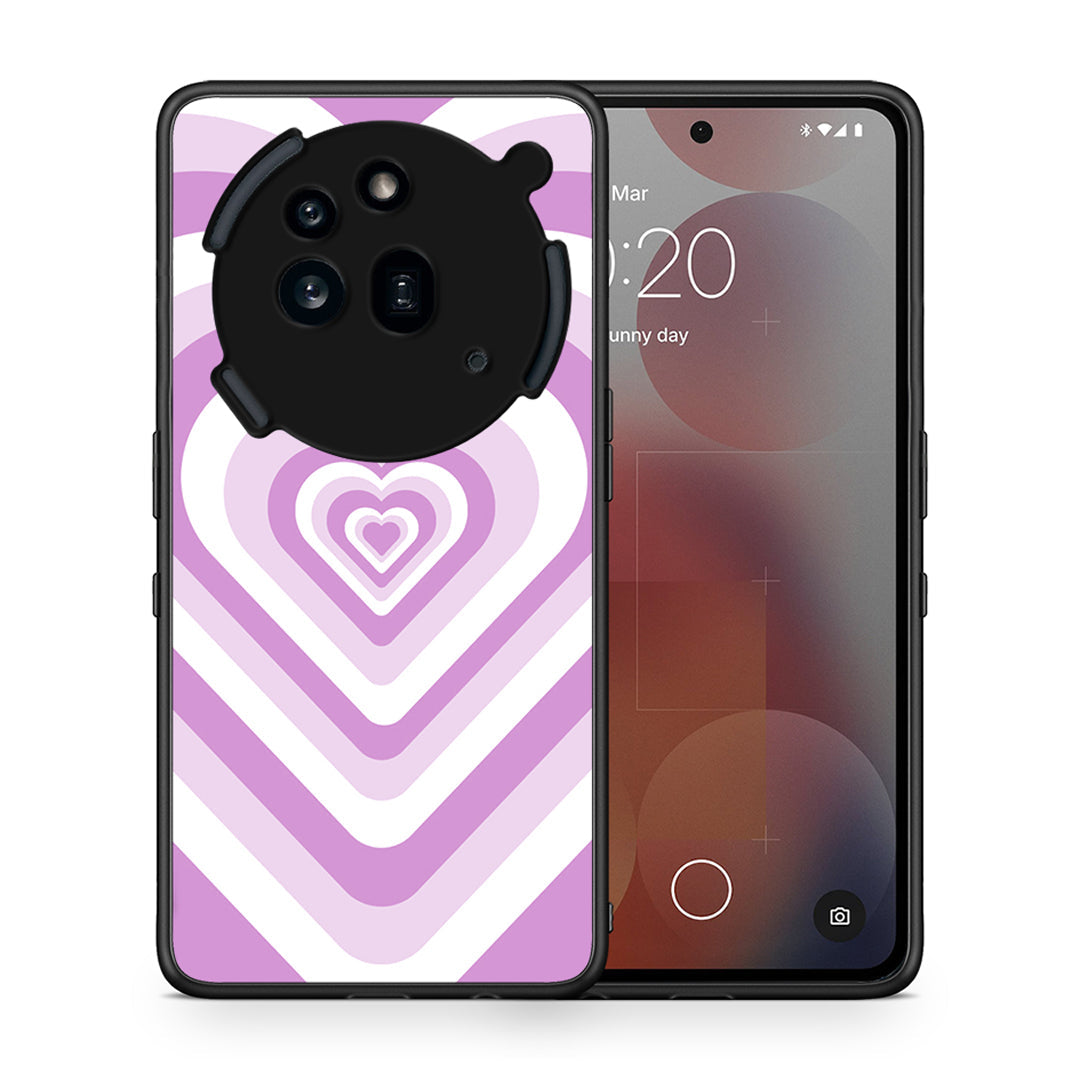 Θήκη Nothing Phone 3a Pro 5G Lilac Hearts από τη Smartfits με σχέδιο στο πίσω μέρος και μαύρο περίβλημα | Nothing Phone 3a Pro 5G Lilac Hearts case with colorful back and black bezels