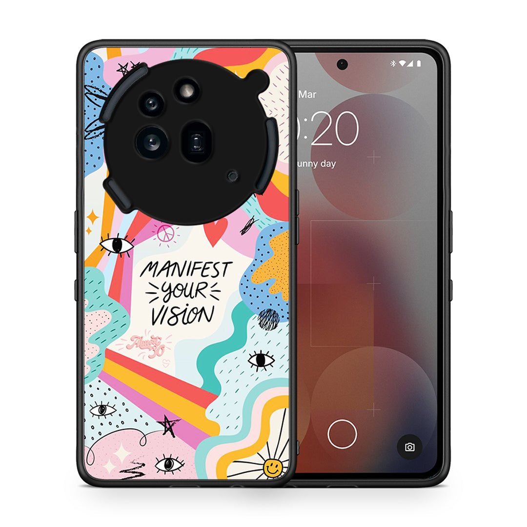 Θήκη Nothing Phone 3a Pro 5G Manifest Your Vision από τη Smartfits με σχέδιο στο πίσω μέρος και μαύρο περίβλημα | Nothing Phone 3a Pro 5G Manifest Your Vision case with colorful back and black bezels