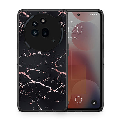 Θήκη Nothing Phone 3a Pro 5G Black Rosegold Marble από τη Smartfits με σχέδιο στο πίσω μέρος και μαύρο περίβλημα | Nothing Phone 3a Pro 5G Black Rosegold Marble case with colorful back and black bezels