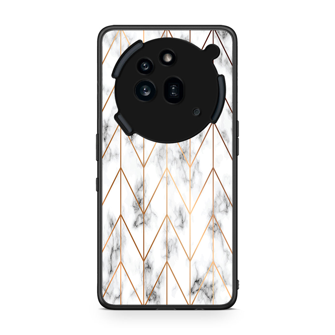 44 - Nothing Phone 3a Pro 5G Gold Geometric Marble case, cover, bumper