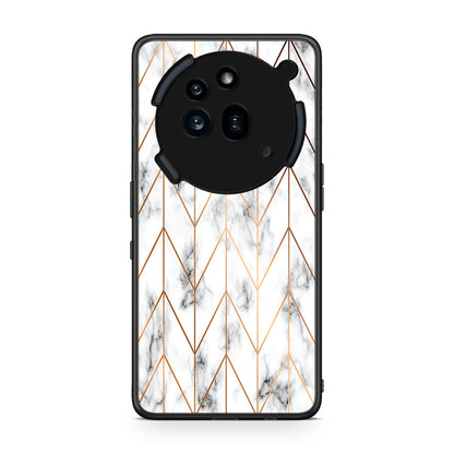 44 - Nothing Phone 3a Pro 5G Gold Geometric Marble case, cover, bumper