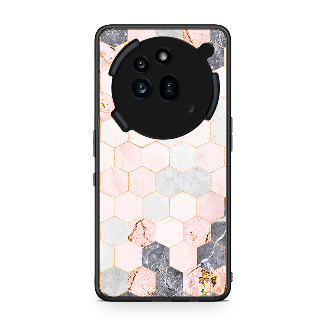 4 - Nothing Phone 3a Pro 5G Hexagon Pink Marble case, cover, bumper