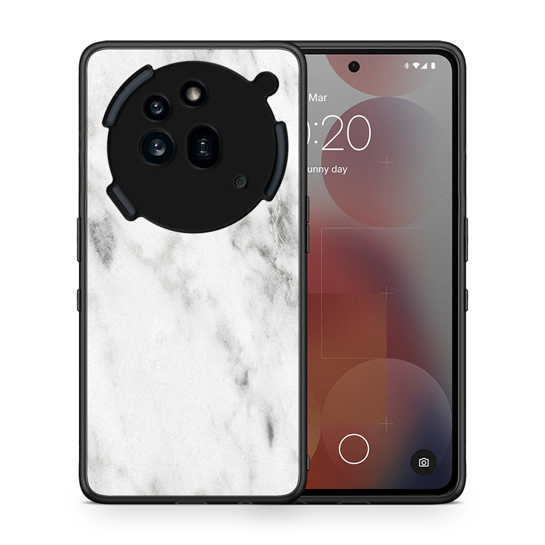Θήκη Nothing Phone 3a Pro 5G White Marble από τη Smartfits με σχέδιο στο πίσω μέρος και μαύρο περίβλημα | Nothing Phone 3a Pro 5G White Marble case with colorful back and black bezels