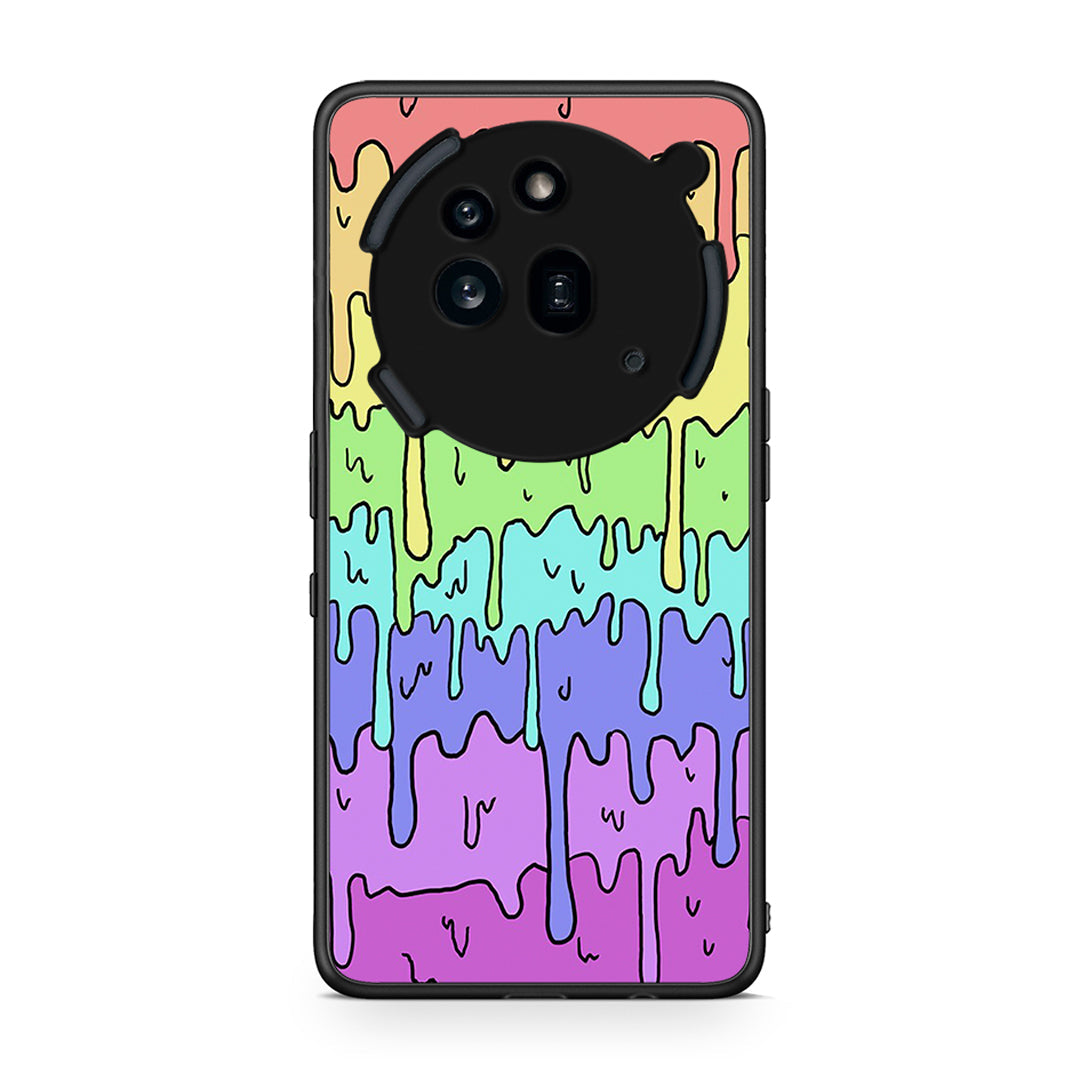 Nothing Phone 3a Pro 5G Melting Rainbow θήκη από τη Smartfits με σχέδιο στο πίσω μέρος και μαύρο περίβλημα | Smartphone case with colorful back and black bezels by Smartfits