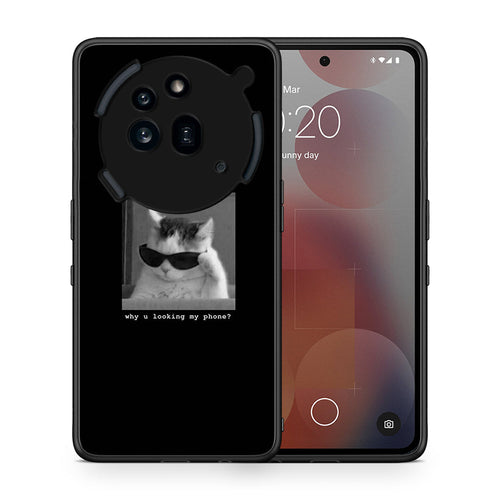 Θήκη Nothing Phone 3a Pro 5G Meme Cat από τη Smartfits με σχέδιο στο πίσω μέρος και μαύρο περίβλημα | Nothing Phone 3a Pro 5G Meme Cat case with colorful back and black bezels