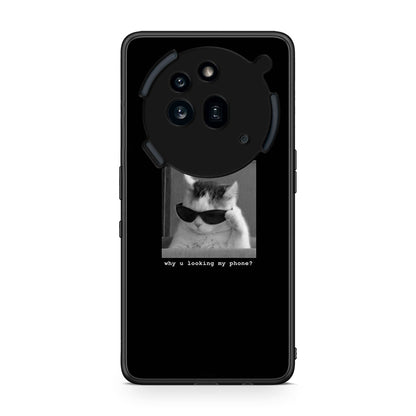 Nothing Phone 3a Pro 5G Meme Cat θήκη από τη Smartfits με σχέδιο στο πίσω μέρος και μαύρο περίβλημα | Smartphone case with colorful back and black bezels by Smartfits