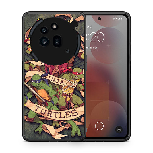 Θήκη Nothing Phone 3a Pro 5G Ninja Turtles από τη Smartfits με σχέδιο στο πίσω μέρος και μαύρο περίβλημα | Nothing Phone 3a Pro 5G Ninja Turtles case with colorful back and black bezels