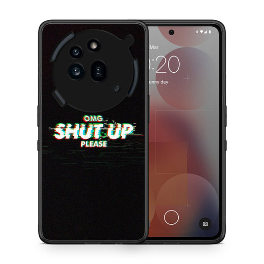 Θήκη Nothing Phone 3a Pro 5G OMG ShutUp από τη Smartfits με σχέδιο στο πίσω μέρος και μαύρο περίβλημα | Nothing Phone 3a Pro 5G OMG ShutUp case with colorful back and black bezels