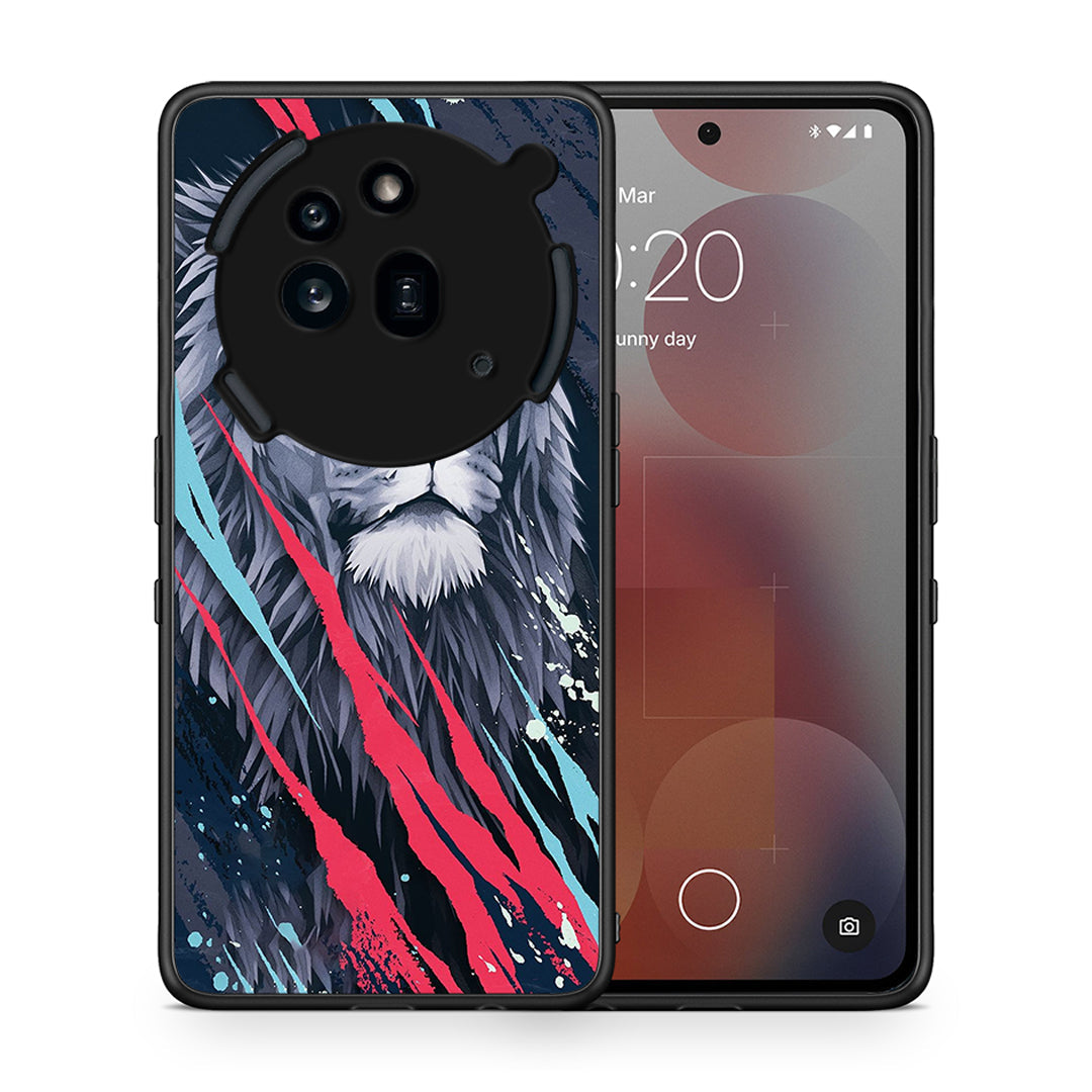 Θήκη Nothing Phone 3a Pro 5G Lion Designer PopArt από τη Smartfits με σχέδιο στο πίσω μέρος και μαύρο περίβλημα | Nothing Phone 3a Pro 5G Lion Designer PopArt case with colorful back and black bezels