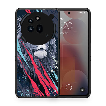 Θήκη Nothing Phone 3a Pro 5G Lion Designer PopArt από τη Smartfits με σχέδιο στο πίσω μέρος και μαύρο περίβλημα | Nothing Phone 3a Pro 5G Lion Designer PopArt case with colorful back and black bezels