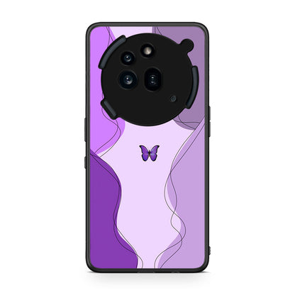 Nothing Phone 3a Pro 5G Purple Mariposa Θήκη Αγίου Βαλεντίνου από τη Smartfits με σχέδιο στο πίσω μέρος και μαύρο περίβλημα | Smartphone case with colorful back and black bezels by Smartfits