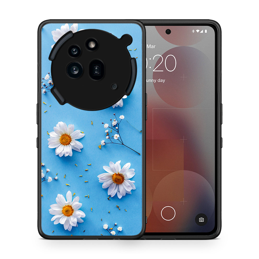 Θήκη Nothing Phone 3a Pro 5G Real Daisies από τη Smartfits με σχέδιο στο πίσω μέρος και μαύρο περίβλημα | Nothing Phone 3a Pro 5G Real Daisies case with colorful back and black bezels