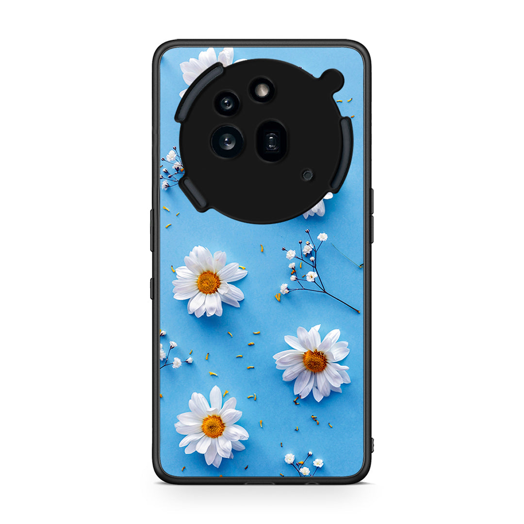 Nothing Phone 3a Pro 5G Real Daisies θήκη από τη Smartfits με σχέδιο στο πίσω μέρος και μαύρο περίβλημα | Smartphone case with colorful back and black bezels by Smartfits