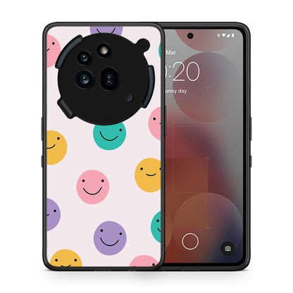 Θήκη Nothing Phone 3a Pro 5G Smiley Faces από τη Smartfits με σχέδιο στο πίσω μέρος και μαύρο περίβλημα | Nothing Phone 3a Pro 5G Smiley Faces case with colorful back and black bezels