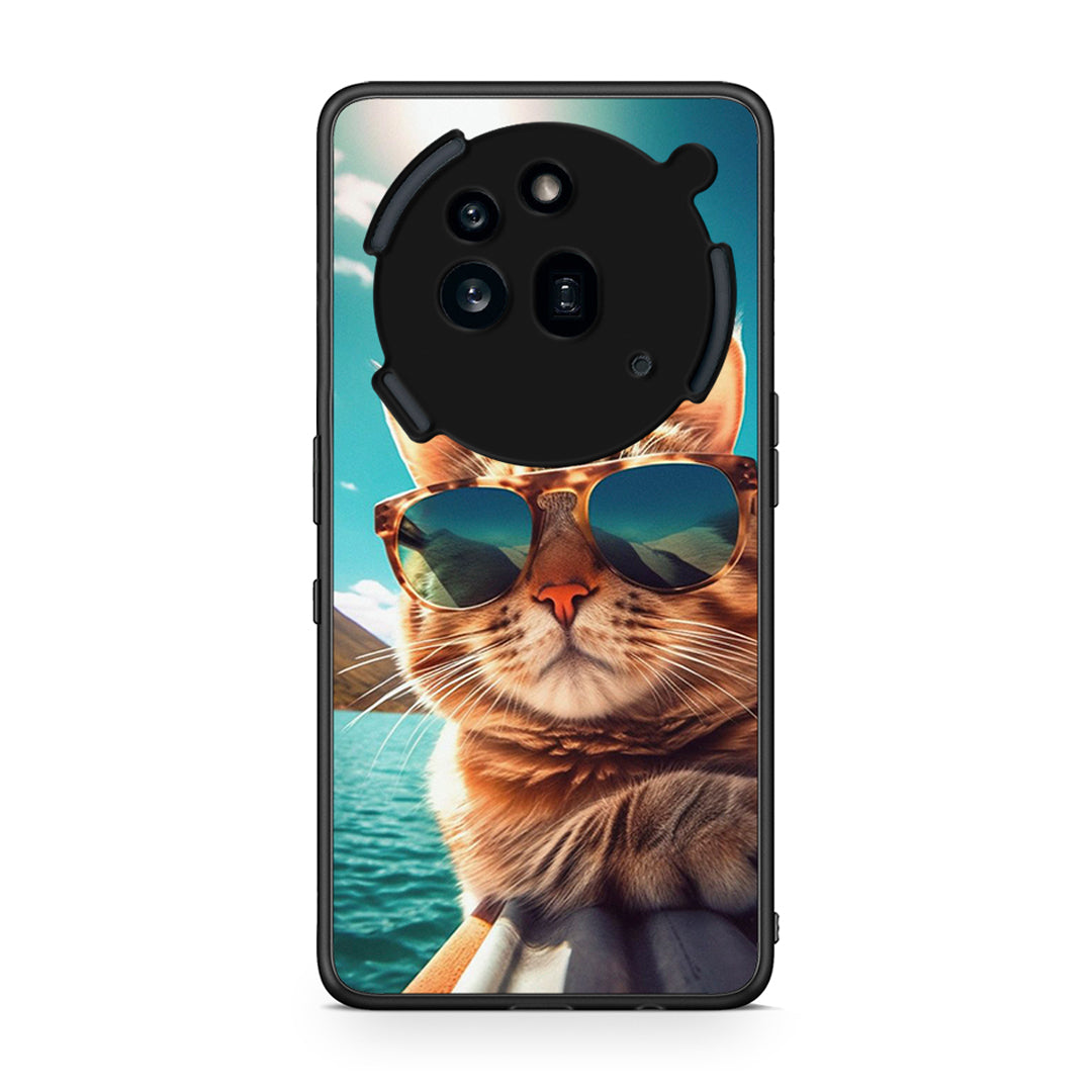 Nothing Phone 3a Pro 5G Summer Cat θήκη από τη Smartfits με σχέδιο στο πίσω μέρος και μαύρο περίβλημα | Smartphone case with colorful back and black bezels by Smartfits
