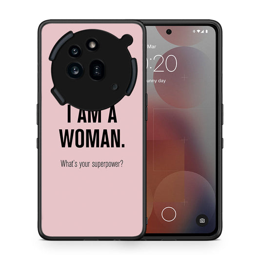 Θήκη Nothing Phone 3a Pro 5G Superpower Woman από τη Smartfits με σχέδιο στο πίσω μέρος και μαύρο περίβλημα | Nothing Phone 3a Pro 5G Superpower Woman case with colorful back and black bezels