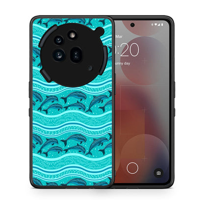 Θήκη Nothing Phone 3a Pro 5G Swimming Dolphins από τη Smartfits με σχέδιο στο πίσω μέρος και μαύρο περίβλημα | Nothing Phone 3a Pro 5G Swimming Dolphins case with colorful back and black bezels