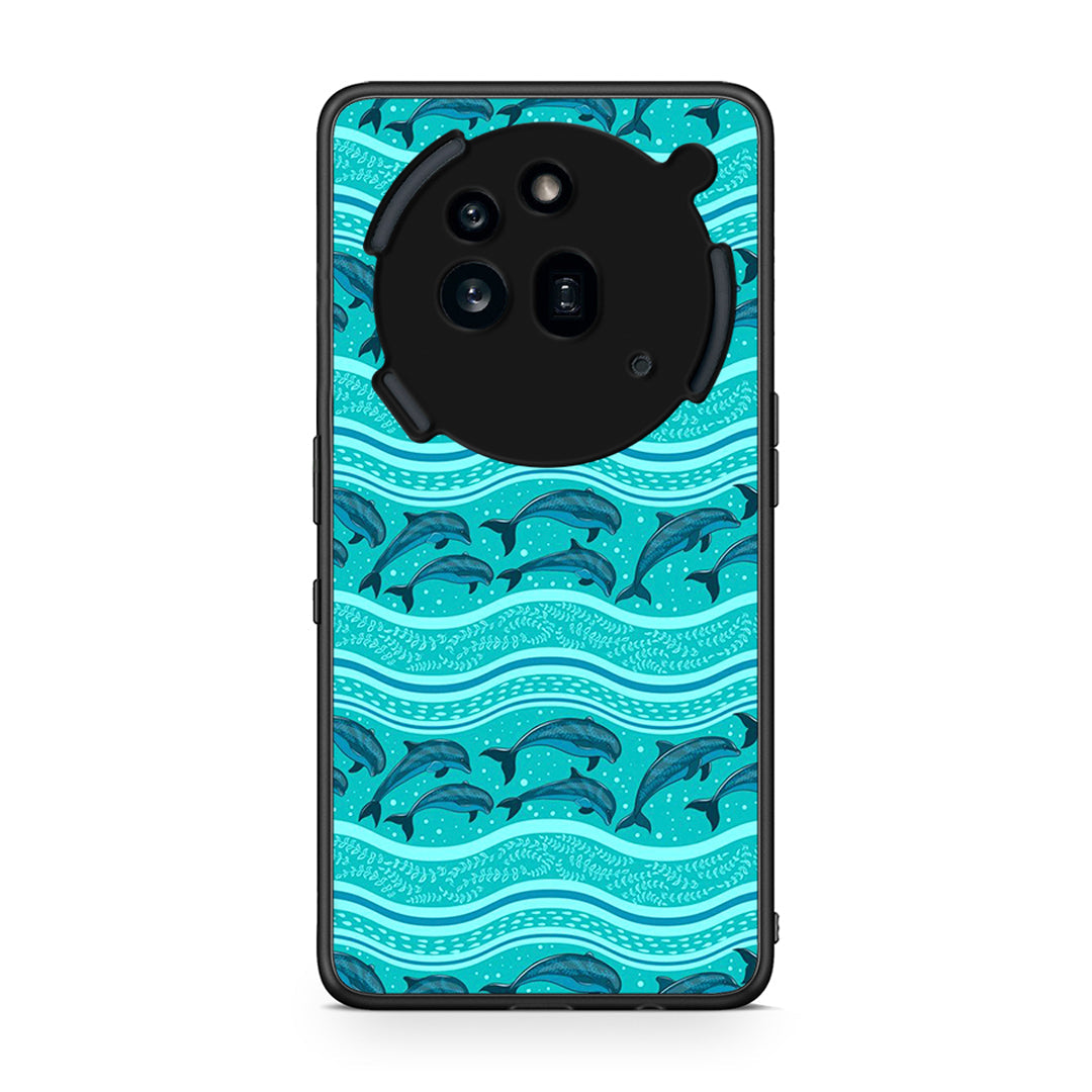 Nothing Phone 3a Pro 5G Swimming Dolphins θήκη από τη Smartfits με σχέδιο στο πίσω μέρος και μαύρο περίβλημα | Smartphone case with colorful back and black bezels by Smartfits