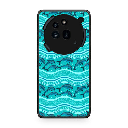 Nothing Phone 3a Pro 5G Swimming Dolphins θήκη από τη Smartfits με σχέδιο στο πίσω μέρος και μαύρο περίβλημα | Smartphone case with colorful back and black bezels by Smartfits