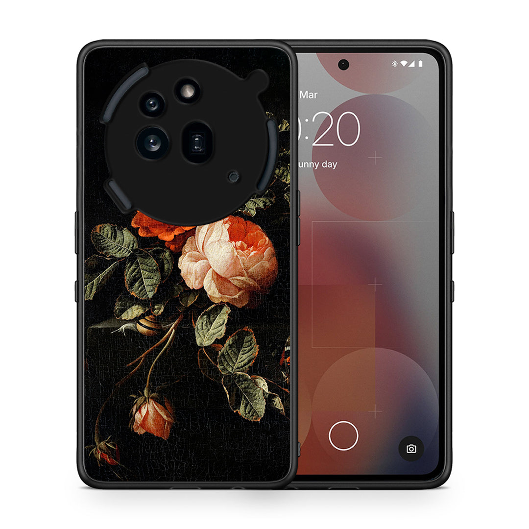 Θήκη Nothing Phone 3a Pro 5G Vintage Roses από τη Smartfits με σχέδιο στο πίσω μέρος και μαύρο περίβλημα | Nothing Phone 3a Pro 5G Vintage Roses case with colorful back and black bezels