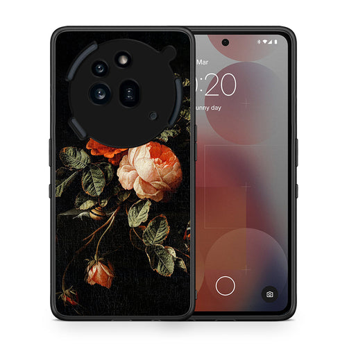 Θήκη Nothing Phone 3a Pro 5G Vintage Roses από τη Smartfits με σχέδιο στο πίσω μέρος και μαύρο περίβλημα | Nothing Phone 3a Pro 5G Vintage Roses case with colorful back and black bezels