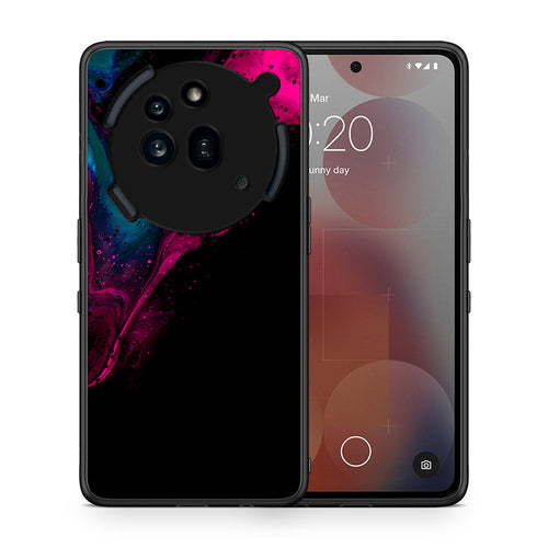 Θήκη Nothing Phone 3a Pro 5G Pink Black Watercolor από τη Smartfits με σχέδιο στο πίσω μέρος και μαύρο περίβλημα | Nothing Phone 3a Pro 5G Pink Black Watercolor case with colorful back and black bezels