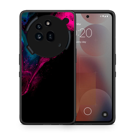 Θήκη Nothing Phone 3a Pro 5G Pink Black Watercolor από τη Smartfits με σχέδιο στο πίσω μέρος και μαύρο περίβλημα | Nothing Phone 3a Pro 5G Pink Black Watercolor case with colorful back and black bezels