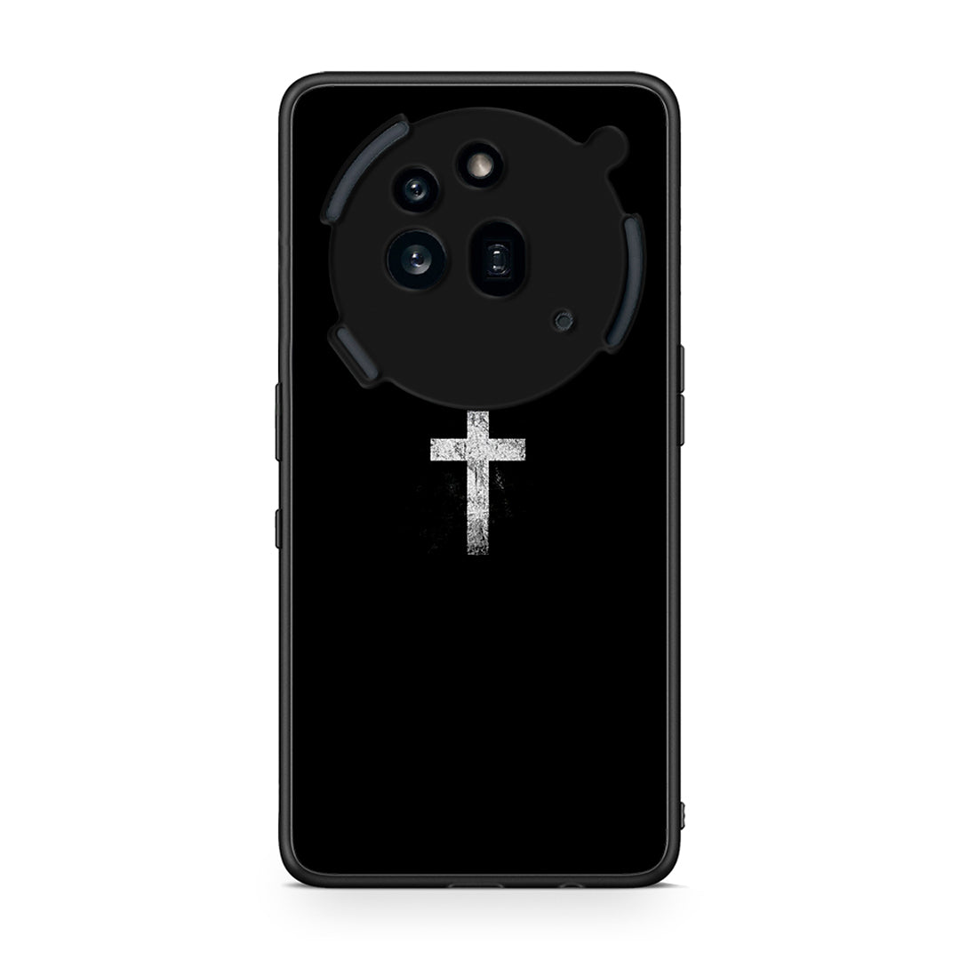 Nothing Phone 3a Pro 5G White Cross θήκη από τη Smartfits με σχέδιο στο πίσω μέρος και μαύρο περίβλημα | Smartphone case with colorful back and black bezels by Smartfits
