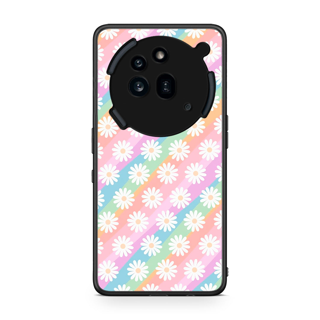 Nothing Phone 3a Pro 5G White Daisies θήκη από τη Smartfits με σχέδιο στο πίσω μέρος και μαύρο περίβλημα | Smartphone case with colorful back and black bezels by Smartfits