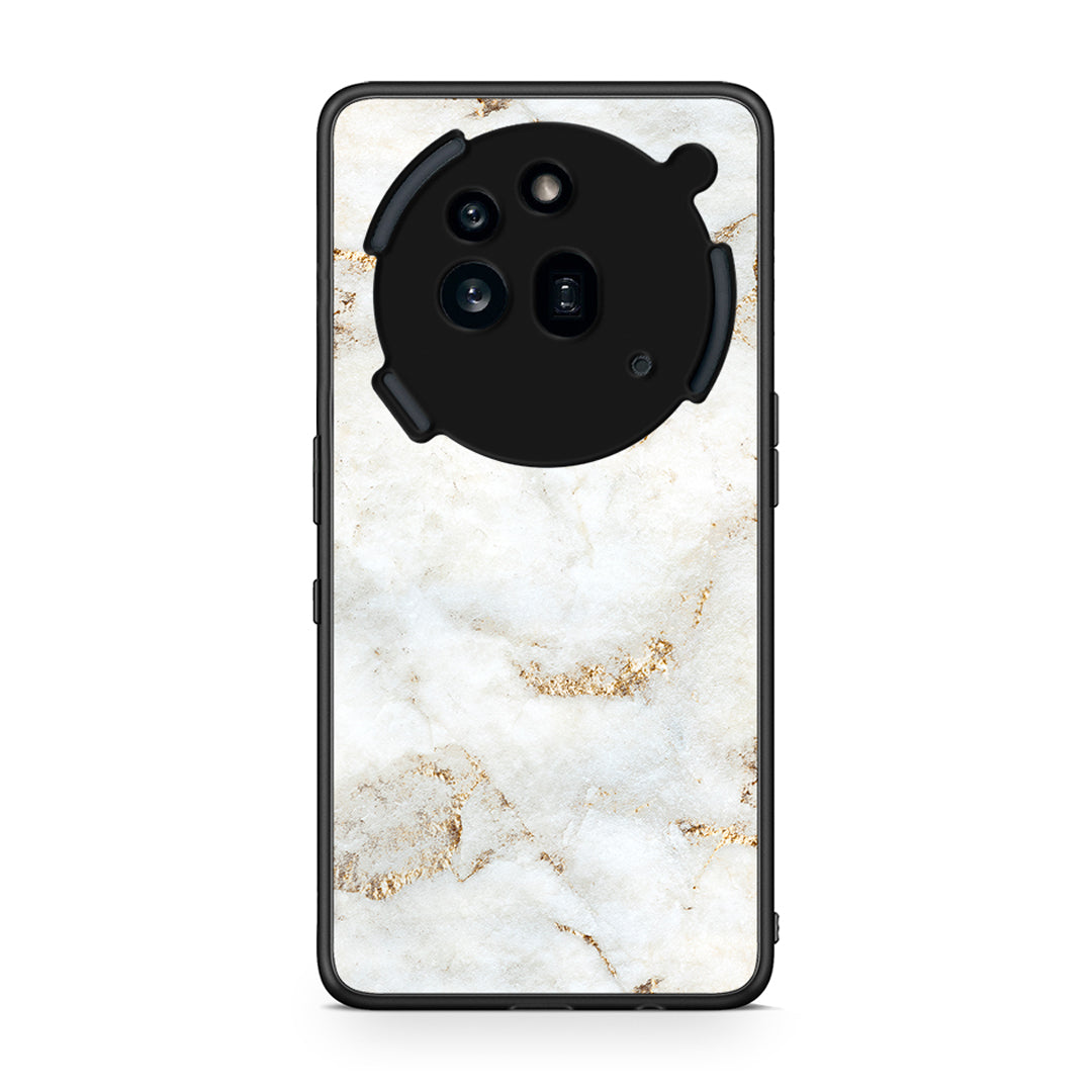 Nothing Phone 3a Pro 5G White Gold Marble θήκη από τη Smartfits με σχέδιο στο πίσω μέρος και μαύρο περίβλημα | Smartphone case with colorful back and black bezels by Smartfits